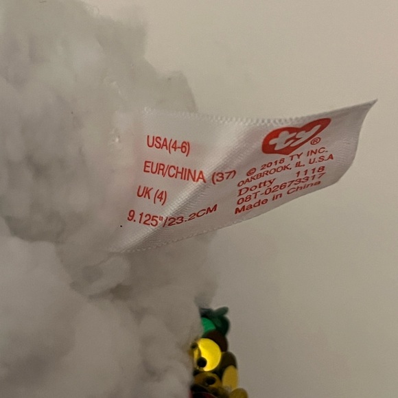 TY Dotty Slippers size 4/6 New sequins/cat - Picture 5 of 5